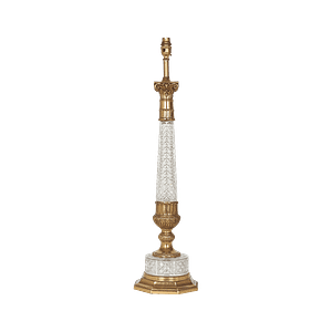 LAM-010B Cut Glass and Brass Column Lamp