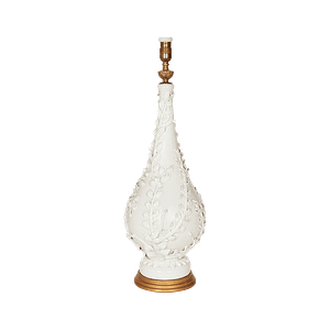 LAM-022B White Ceramic Leaf Decoration Lamp