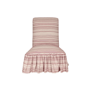 SSC-001D Scrollback armless slipper chair with gathered skirt in Horizon Stripe Pepper Red