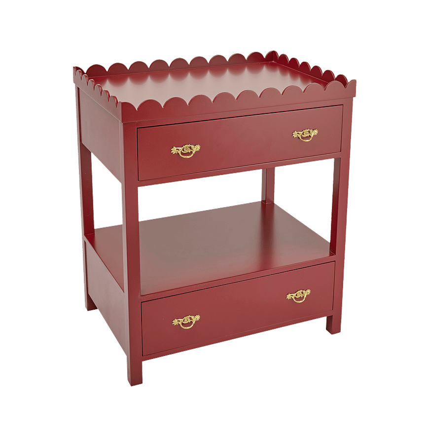 Pair of Painted Scalloped Bedside Tables with choice of Handles