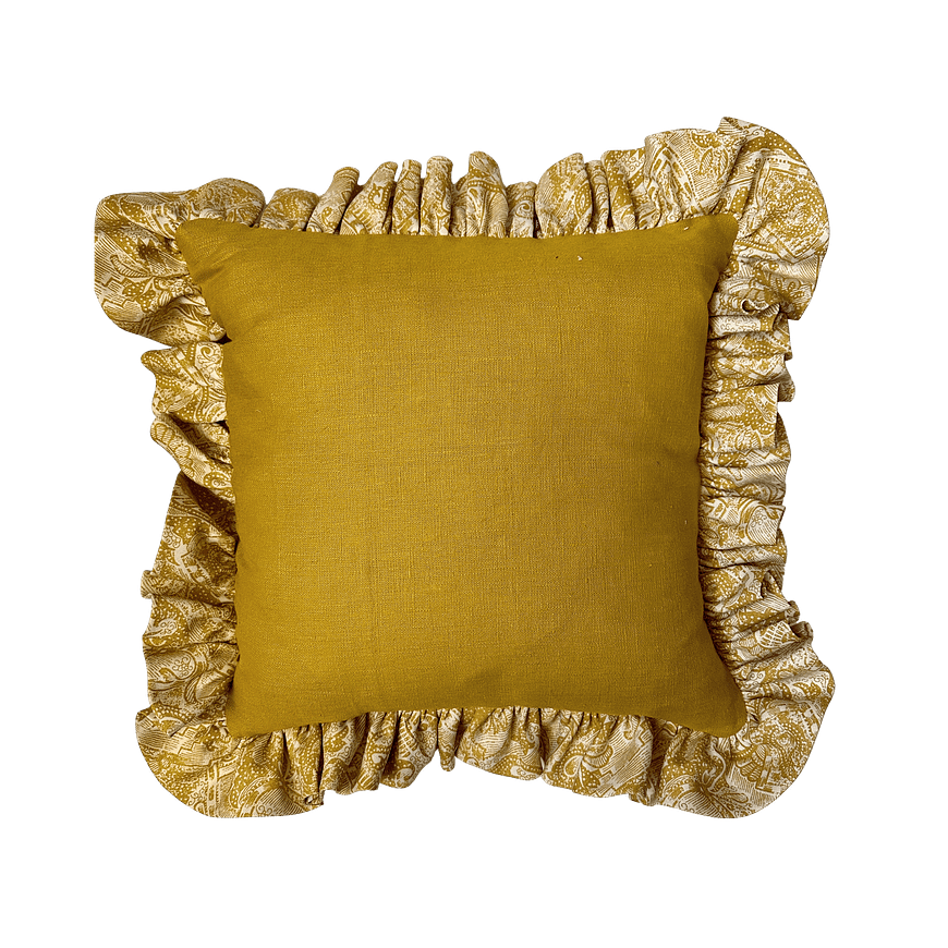yellow ruffle sarah vanrenen cushion