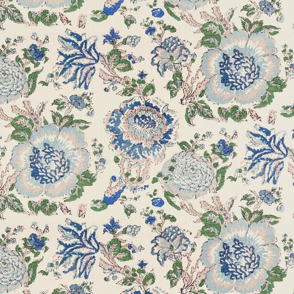 Dahlia Blue Fabric - Sarah Vanrenen